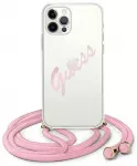 Guess GUHCP12MCRTVSPI iPhone 12|12 Pro 6,1" r&oacute;żowy|pink hardcase Script Vintage