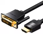 HDMI to DVI (24+1) cable Vention ABFBI 3m, 4K 60Hz/ 1080P 60Hz (black)