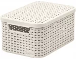 Dėžutė su dangteliu Style S 29,1x19,8x14,2cm kreminės spalvos