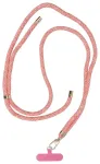 SWING (8mm) Phone lanyard, Phone pendant with adjustable length / cord length 165cm (max 82.5cm in the loop) / on the shoulder or neck - pink-white