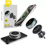 Blavec BHC-05 magnetinis automobilinis telefono laikiklis ant oro grotelių su 25W belaidžiu įkrovimu suderinamas su MagSafe juodas