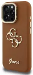 Guess PU Grained 4G Logo Stand Camera Frame Case Aizsargapvalks priek&scaron; iPhone 15 Pro / brūns