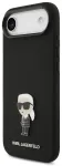 Karl Lagerfeld Liquid Silicone Metal Ikonik Case Aizsargapvalks priek&scaron; iPhone Air / melns