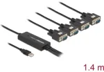 DELOCK USB kabelis A -> 4x D-Sub9 St/St 1.40m