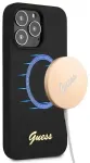 Guess GUHMP13XLSLMGBK iPhone 13 Pro Max 6,7" black|czarny hardcase Silicone Script Gold Logo MagSafe