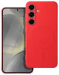 Silicone Mag Cover telefono dėklas su MagSafe palaikymu Samsung Galaxy A56 (A566) raudonas