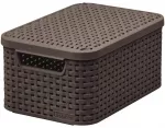 Dėžutė su dangteliu Style S 29,1x19,8x14,2cm tamsiai rudas