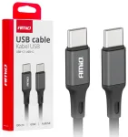 AMiO AMIO-03902 duomenų perdavimo ir įkrovimo laidas | USB-C į USB-C | 60W | 1m