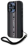Karl Lagerfeld PU Saffiano Athleisure Stripe and Strap Case Aizsargapvalks priek&scaron; iPhone 15 Pro / rozā