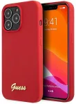 Guess GUHCP13XLSLMGRE Silicone Vintage Gold Logo Aizsargapvalks priek&scaron; iPhone 13 Pro Max 6.7" / bordo