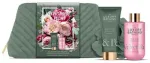 Grace Cole Peony Body Care Set & Bag ( Růže & Pivoňka ) - D&aacute;rkov&aacute; sada tělov&eacute; p&eacute;če v kosmetick&eacute; ta&scaron;tičce ( 3 ks )