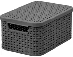 Dėžutė su dangteliu Style S 29,1x19,8x14,2cm tamsiai pilka