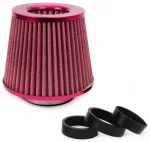 Car Air Conical Filter red, universal, 3 mouting adapters AMIO-01042