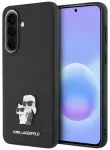 Karl Lagerfeld Saffiano w/ Karl&Choupette Metal Logo telefono dėklas Samsung Galaxy A37 (A376) juodas