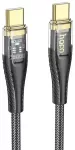 Hoco U121 duomenų perdavimo ir įkrovimo laidas | USB-C į USB-C | PD, QC 3.0 | 60W | 1.2m | juodas