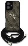 Guess PU 4G Metal Logo Crossbody Strap Case Aizsargapvalks priek&scaron; Apple iPhone 16