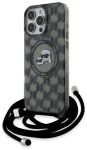 Karl Lagerfeld KLHMP16LHCKCKLCK Aizsargapvalks priek&scaron; iPhone 16 Pro 6.3" Hardcase IML Crossbody Monogram Karl & Chou / melns