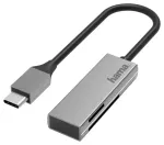 Hama USB-C 00200131 SD/microSD kortelių skaitytuvas sidabrinis