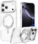 Magnetic Case with Rotating Stand iPhone 18 Pro / 17 Pro TPU Acrylic MagSafe - White
