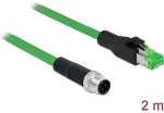 DELOCK tinklo kabelis M12 4 kontaktų D-koduotas > RJ45 St PVC 2m