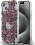 Hello Kitty HKHCP15SHDGPTP iPhone 15 6.1" rožinis|pink dėklas IML Tags Graffiti