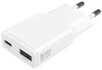 4smarts PDPlug Duos Slim kelioninis įkroviklis | 20W | PD, GaN | USB-C, USB-A | baltas