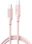 XO NB-Q265B duomenų perdavimo ir įkrovimo laidas | USB-C į USB-C | PD | 60W | 1m | rožinis
