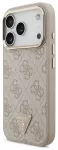 Guess 4G Strass Triangle Logo Gold Frame telefono dėklas su MagSafe palaikymu iPhone 18 Pro rožinis