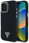 Case Guess Denim Triangle Logo MagSafe Aizsargapvalks priek&scaron; iPhone 16 Pro Max / melns