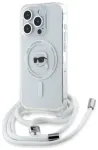 Karl Lagerfeld KLHMP16LHCKHNT Aizsargapvalks priek&scaron; iPhone 16 Pro 6.3" transparent Crossbody IML Karl Head Magsa