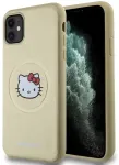 Hello Kitty HKHMN61PGHCKD iPhone 11 | Xr 6.1" auksinis|gold dėklas Leather Kitty Head MagSafe