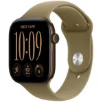 I&scaron;manusis laikrodis Apple Watch Series 12 GPS 42mm tamsiai bronzinis aliuminio korpusas su alyvuogių spalvos sportiniu dirželiu - M/L
