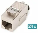 Keystone modulis Cat. 8.1 ekranizuotas 24 vnt. sidabrinis be įrankių montavimo jungtis