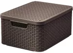 Dėžutė su dangteliu Style M 39,3x29,3x18,7cm tamsiai rudas