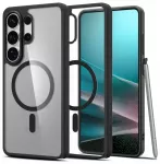 Spigen Ultra Hybrid Mag telefono dėklas su MagSafe palaikymu Samsung Galaxy S26 Ultra (S948) skaidrus juodas