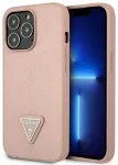 Guess GUHCP14XPSATLP dėklas, skirtas iPhone 14 Pro Max 6,7", rožinis kietas dėklas SaffianoTriangle Logo