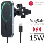 Swissten Magsafe Air Vent Turētājs Gaisa Restei Ar 15W Bezvadu uzlādi