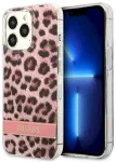 Guess GUHCP13LHSLEOP Leopard Aizsargapvalks priek&scaron; iPhone 13 Pro / 13 6,1" / rozā