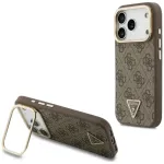 Case Guess 4G PU Triangle Logo & Stand  Camera Magsafe for iPhone 18 Pro Max / 17 Pro Max brown