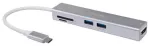 Adapteris USB-C->HDMI/2xUSB3.0/SD/TF 4K/30Hz 0,15m aliuminis