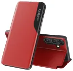 Eco Leather View knyginio tipo telefono dėklas su stovu Samsung Galaxy A36 5G (A366) raudonas