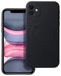Silicone Mag Cover telefono dėklas su MagSafe palaikymu iPhone 11 juodas
