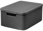 Dėžutė su dangteliu Style M 39,3x29,3x18,7cm tamsiai pilka