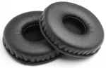 Ausinių pakaitinės ausų pagalvėlės i&scaron; dirbtinės mink&scaron;tos odos skersmuo 45 mm 2 vnt Black