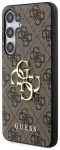 Guess PU 4G Metal Logo Case Aizsargapvalks priek&scaron; Samsung Galaxy S24 / brūns