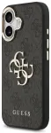 Guess PU Leather 4G Metal Logo Gold Frame Case Aizsargapvalks priek&scaron; iPhone 17 / melns