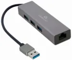 Gembird USB AM Gigabit Tīkla adapteris / 3 portu USB 3.0 Hubs