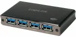 Logilink USB 3.0 4 prievadų &scaron;akotuvas, aliuminis su perkrovos apsauga
