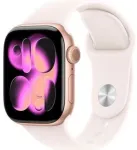 I&scaron;manusis laikrodis APPLE Watch Series 11 GPS + Cellular 42mm Rose Gold aliuminio korpusas su Light Blush sportine apyranke - S/M