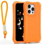 Safepop telefono dėklas su dirželiu iPhone 15 Pro oranžinis